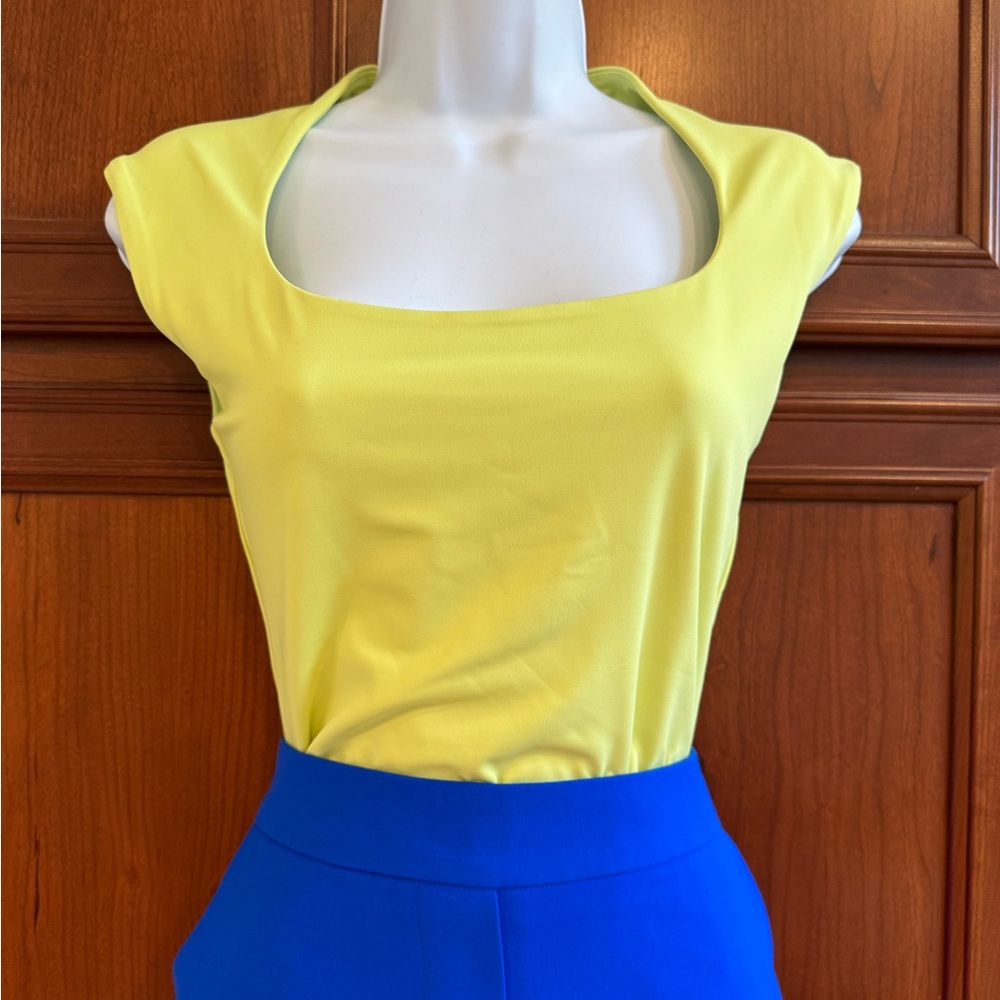 Express lime green cap sleeve bodysuit- small